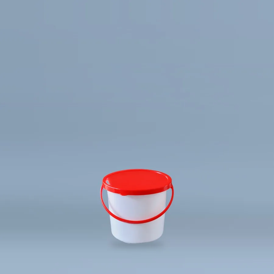 2.5 Kg Signature Series white plastic bucket with red lid and handle