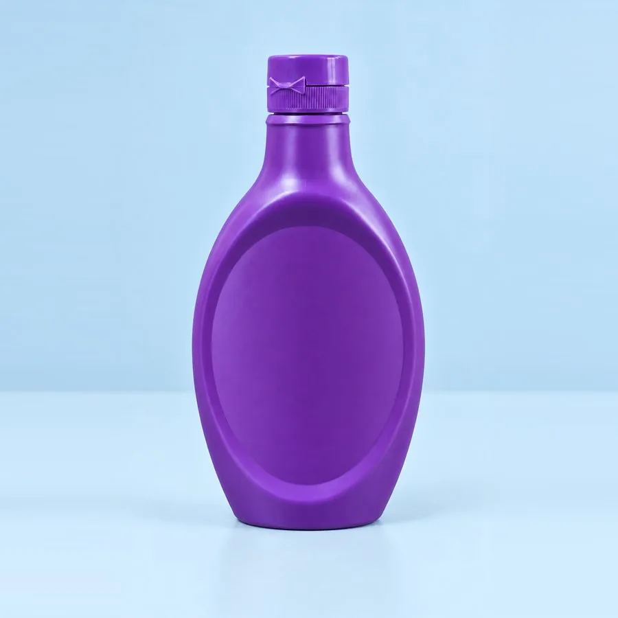 Purple plastic topping sauce squeeze bottle with screw cap, by Majid Industries