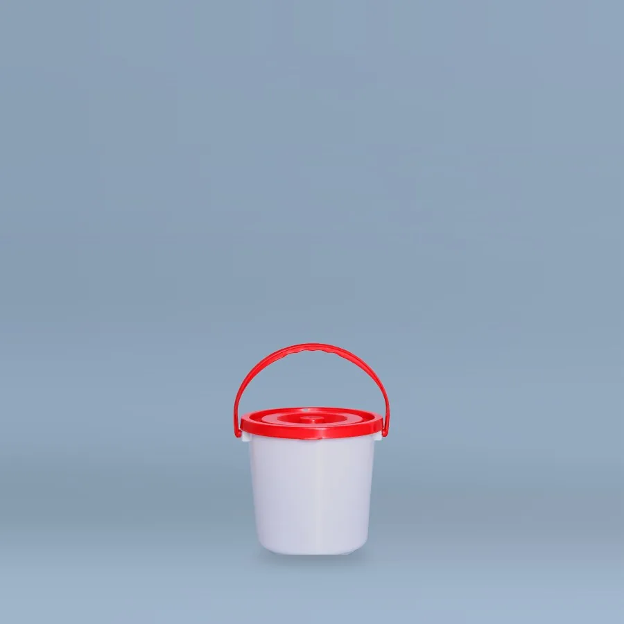 1.5 Kg Signature Series white plastic bucket with red lid and handle