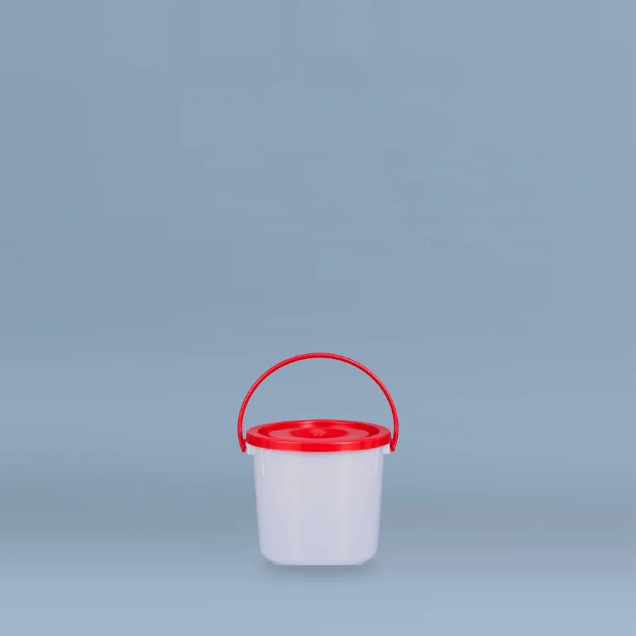 1.5 Kg Heavy Filling Signature Series white plastic bucket with red lid and handle