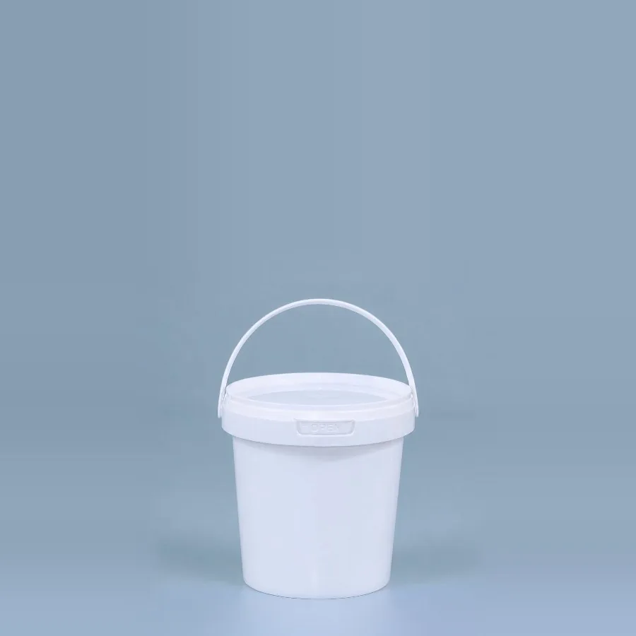 Smart Series 1 L white plastic bucket with handle and tamper-evident lid