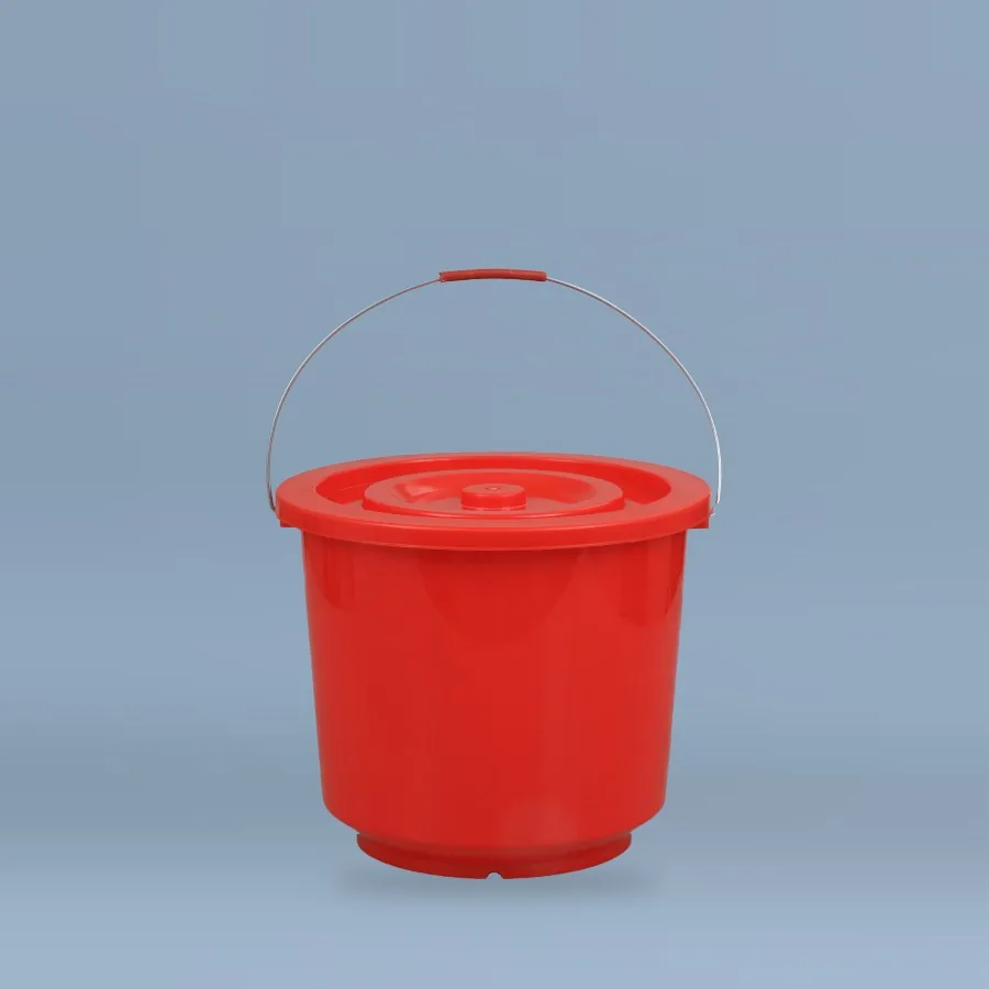10 Kg Signature Series red plastic bucket with red lid and metal handle